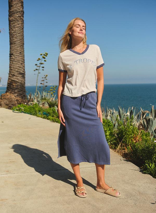 sundry Sundry Academy Pencil Skirt in Vintage Navy