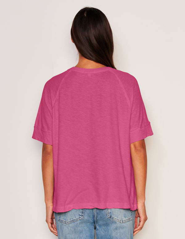 Sundry Sundry Boyfriend Tee In Cranberry