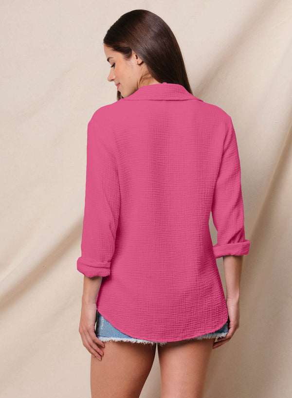 Sundry Sundry Classic Shirt In Cranberry