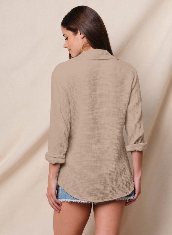 Sundry Sundry Classic Shirt In Taupe