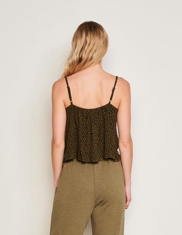 Sundry Sundry Clover Flutter Cami In Olive