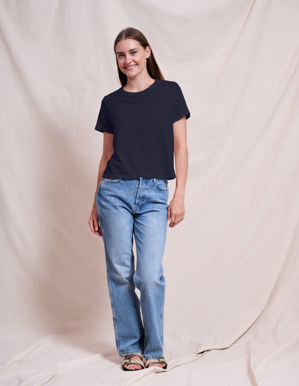 sundry Sundry Crew Neck Tee in Deep Navy