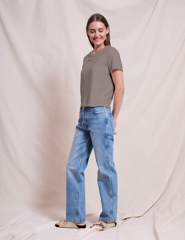 Sundry Sundry Crew Neck Tee In Fern