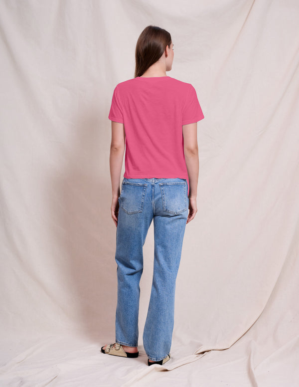 Sundry Sundry Crew Neck Tee In Jazzy Rose