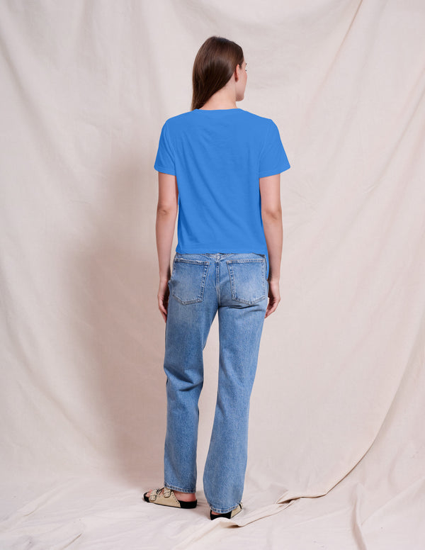 Sundry Sundry Crew Neck Tee In Lagoon Blue