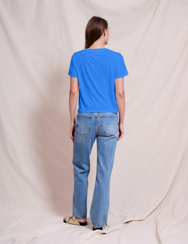 Sundry Sundry Crew Neck Tee In Lagoon Blue