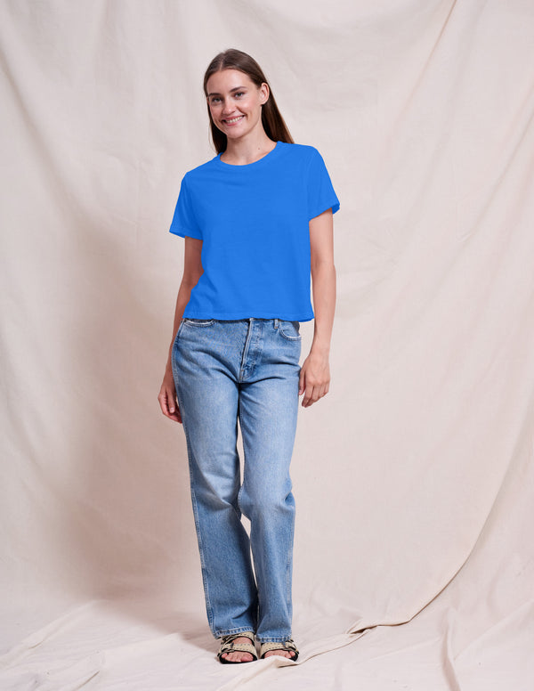 sundry Sundry Crew Neck Tee in Lagoon Blue