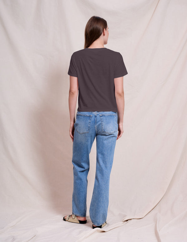 Sundry Sundry Crew Neck Tee In Washed Black