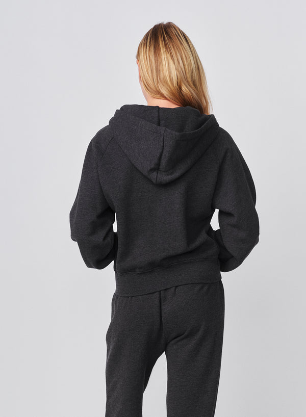 Sundry Sundry Cropped Hoodie In Washed Black