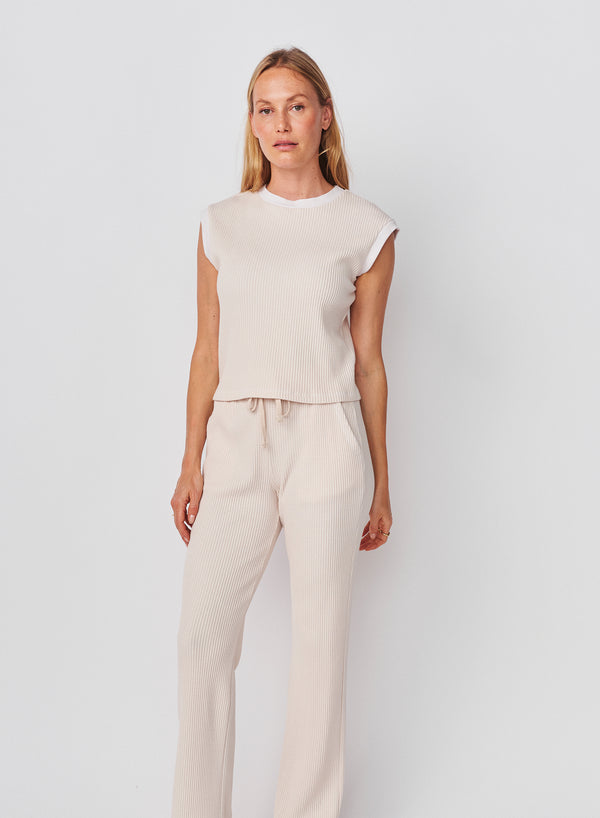 Sundry Sundry Cropped Muscle Tank In Oyster
