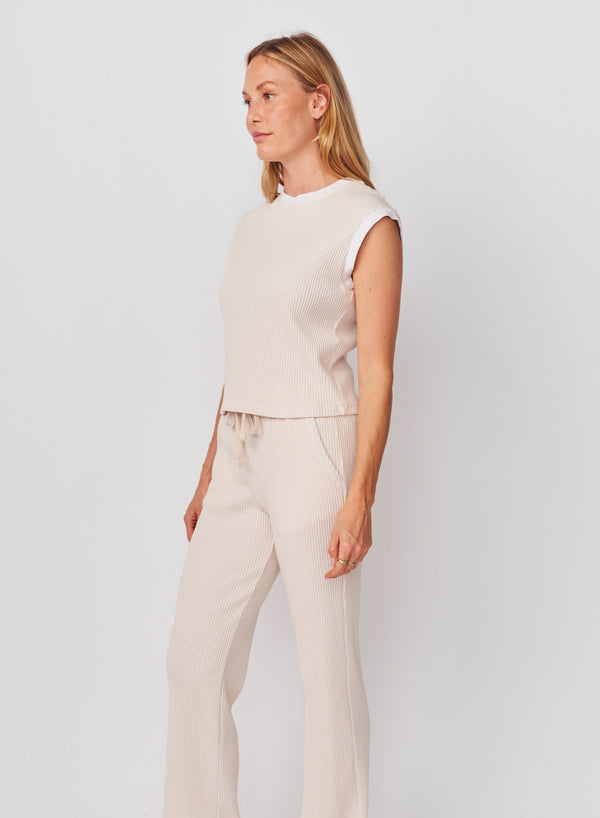 Sundry Sundry Cropped Muscle Tank In Oyster