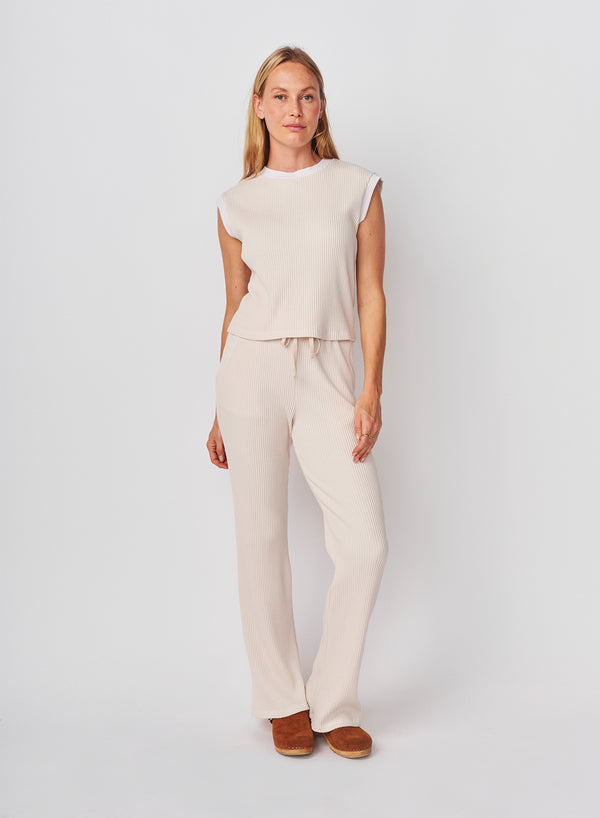 sundry Sundry Cropped Muscle Tank in Oyster