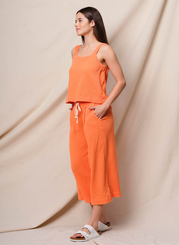 Sundry Sundry Cross Back Swing Top In Blaze Orange