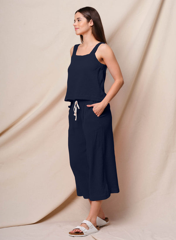 Sundry Sundry Cross Back Swing Top In Deep Navy