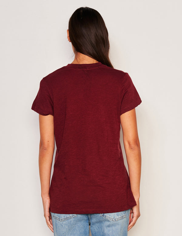 Sundry Sundry Deep V-Neck Tee In Red Rock
