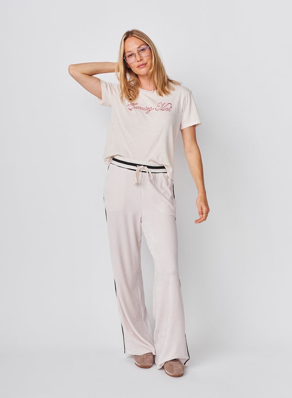 sundry Sundry Excusez Moi Boxy Crew Tee in Oyster
