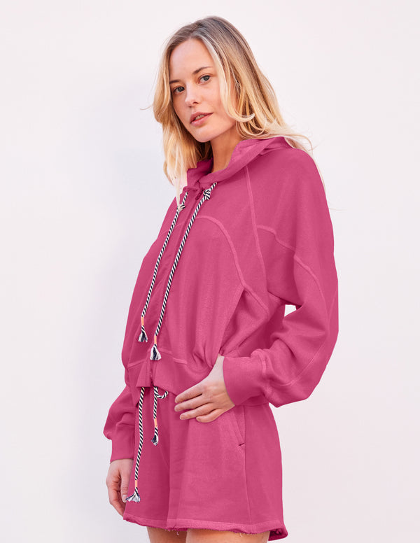 Sundry Sundry Horizon Zip Hoodie In Cranberry