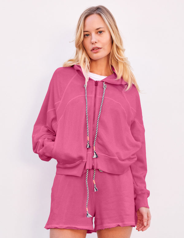 sundry Sundry Horizon Zip Hoodie in Cranberry