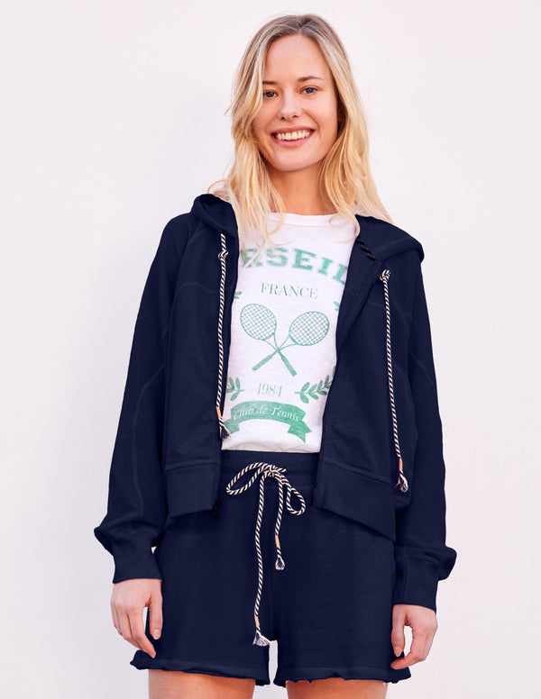sundry Sundry Horizon Zip Hoodie in Deep Navy