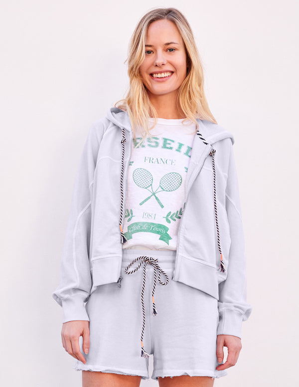 sundry Sundry Horizon Zip Hoodie in Optic White