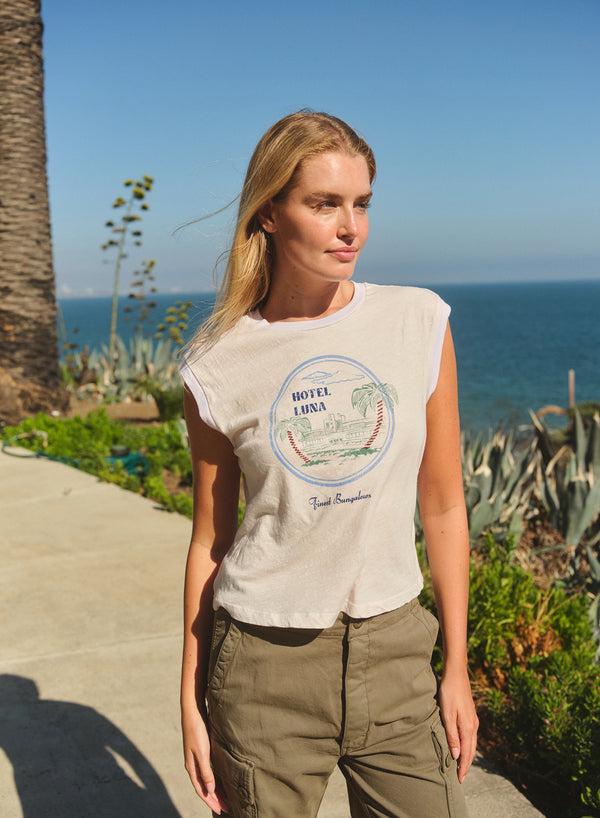 Sundry Sundry Hotel Luna Muscle Tank Tee In Oyster