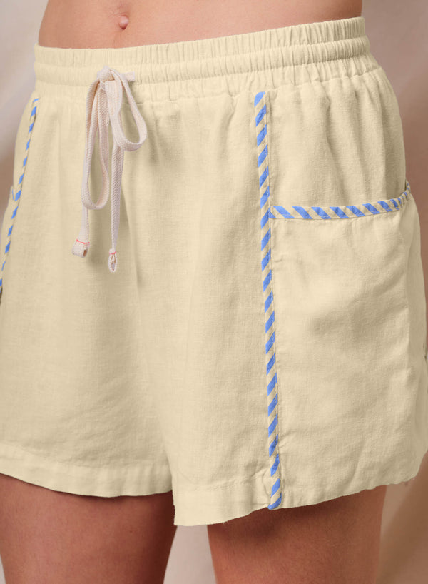 Sundry Sundry Linen Short In Lemon Tint