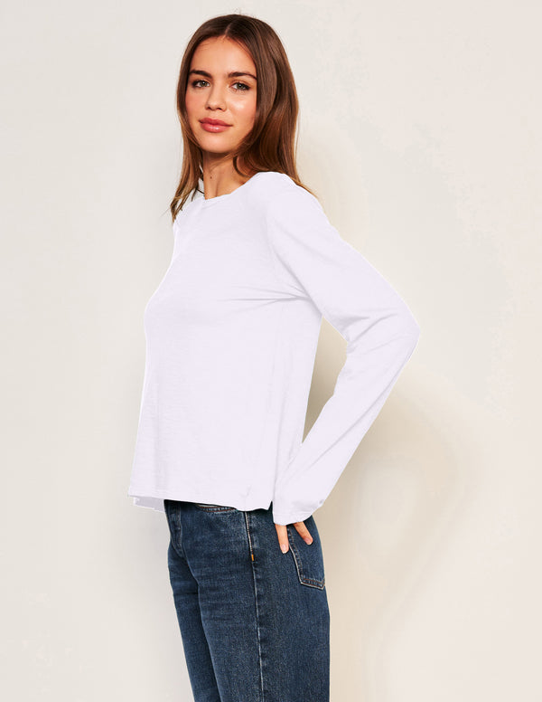 Sundry Sundry Long Sleeve Crew In Optic White