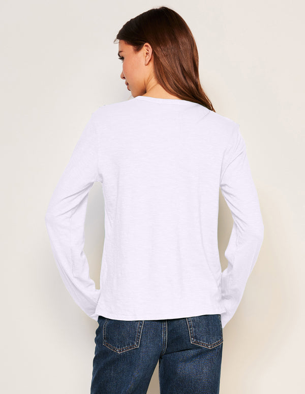Sundry Sundry Long Sleeve Crew In Optic White