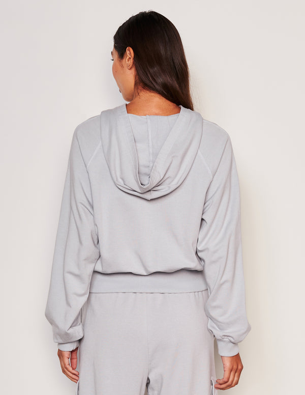 Sundry Sundry Lounge Banded Hoodie In Blue Linen