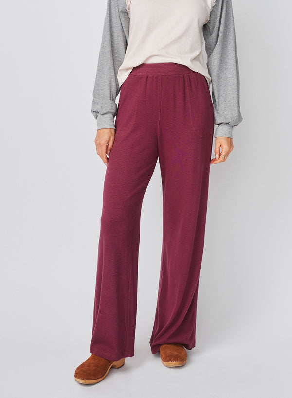 Sundry Sundry Lounge Flare Pant In Mulled Wine
