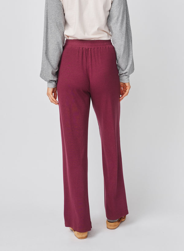 Sundry Sundry Lounge Flare Pant In Mulled Wine