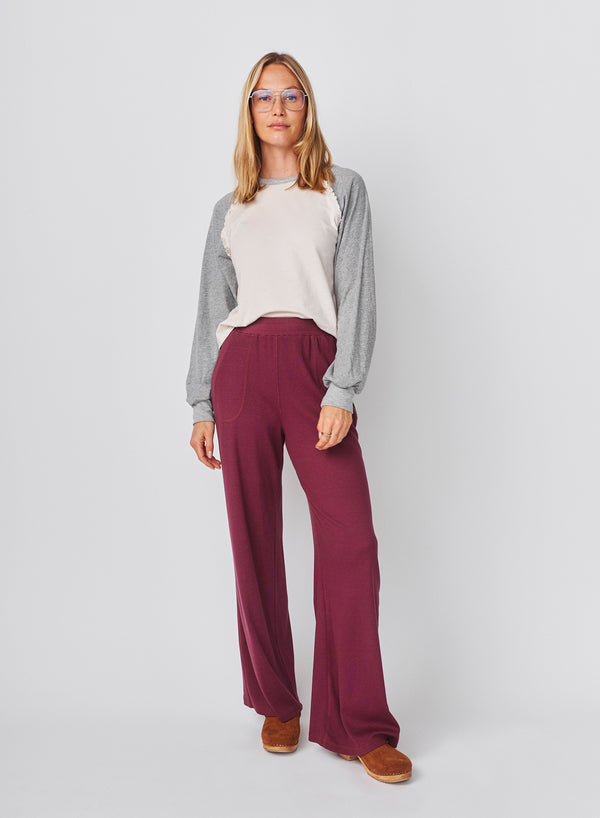 sundry Sundry Lounge Flare Pant in Mulled Wine