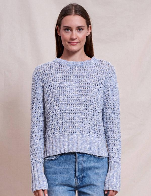 sundry Sundry Marl Slub Crew in Deep Navy