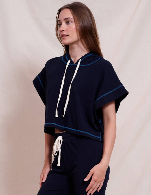 sundry Sundry Muscle Hoodie in Deep Navy