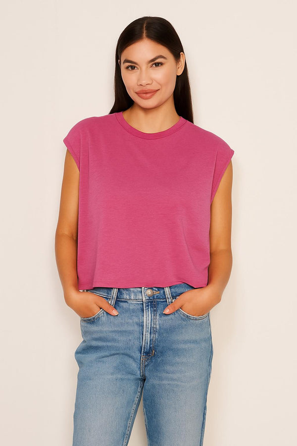 sundry Sundry Muscle Tank in Cranberry