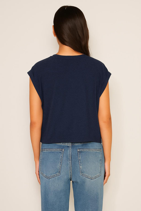 Sundry Sundry Muscle Tank In Deep Navy