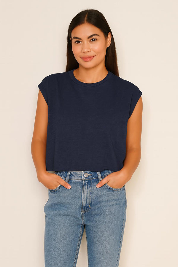 sundry Sundry Muscle Tank in Deep Navy