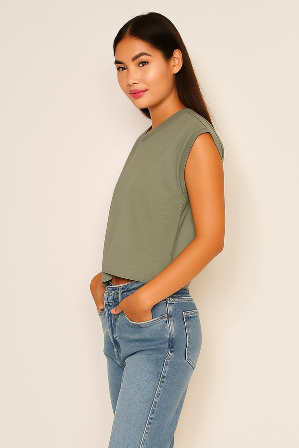 sundry Sundry Muscle Tank in Fern