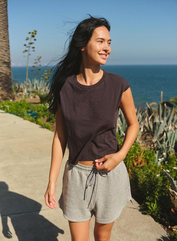 sundry Sundry Muscle Tank in Washed Black