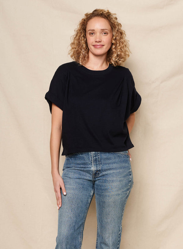 sundry Sundry Pleated Dolman in Deep Navy