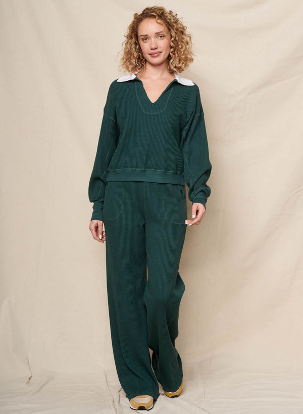 sundry Sundry Popover Polo in Rainforest