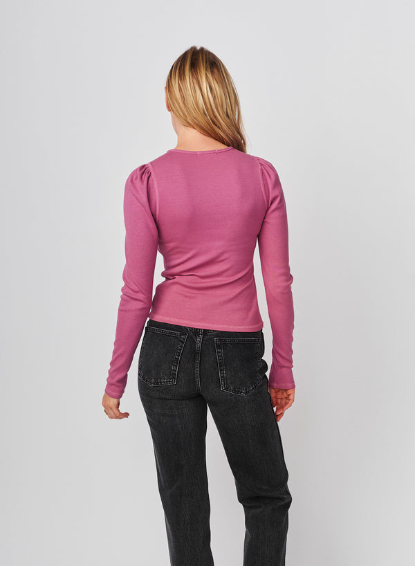 Sundry Sundry Puff Sleeve Top In Mauve