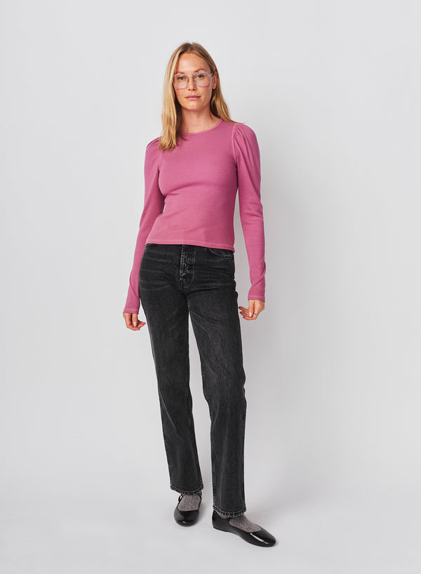 sundry Sundry Puff Sleeve Top in Mauve