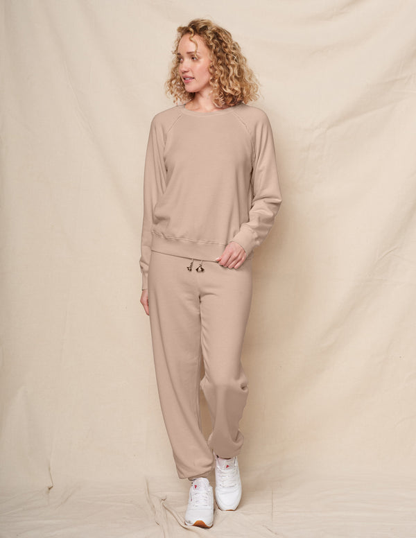 sundry Sundry Raglan Sweatshirt in Taupe