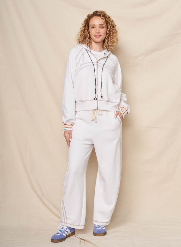 sundry Sundry Raw Seamed Horizon Hoodie in Oyster