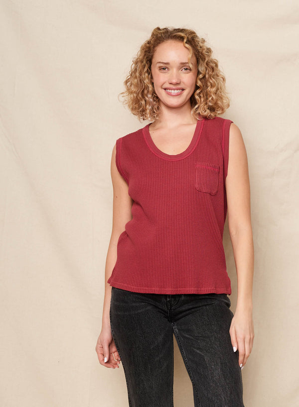 sundry Sundry Ringer Tank in Tibet Red