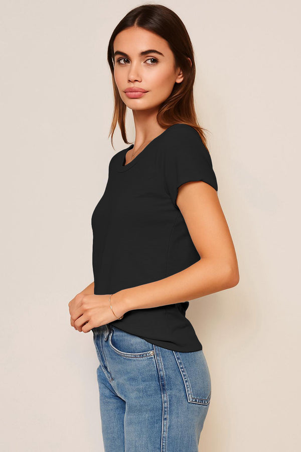 Sundry Sundry Rolled Sleeve Tee In Black
