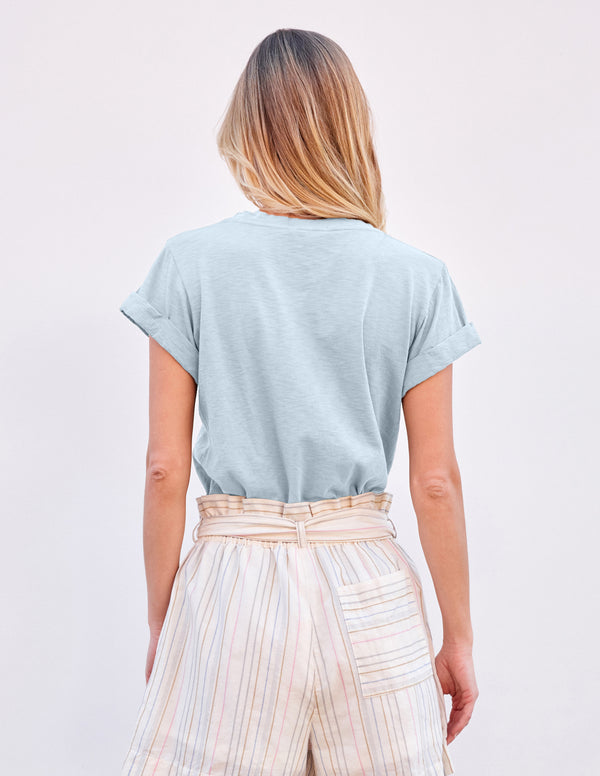 Sundry Sundry Rolled Sleeve Tee In Blue Wash