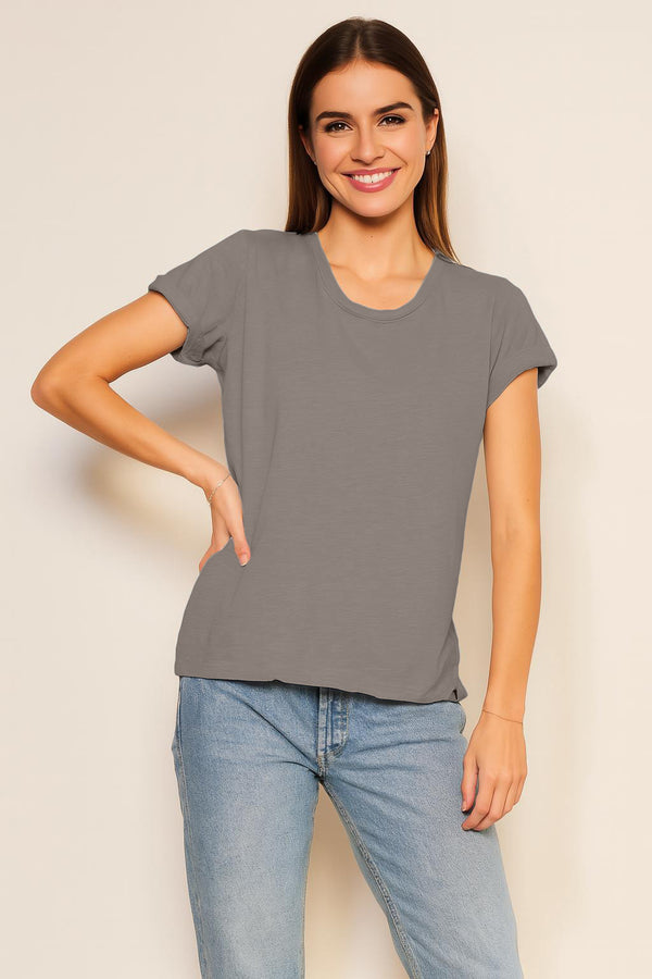 sundry Sundry Rolled Sleeve Tee in Fern