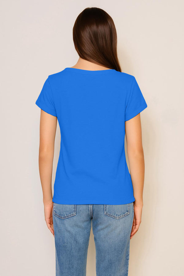 Sundry Sundry Rolled Sleeve Tee In Lagoon Blue